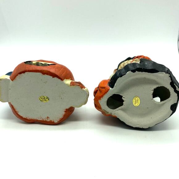 Vintage Halloween Ceramic votive  set of‎ two witch and pumpkin - Picture 6 of 6